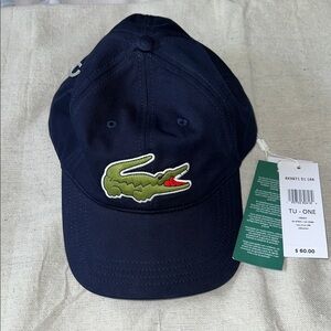 Unisex NWT Lacoste Dark Blue Baseball Cap with Logo